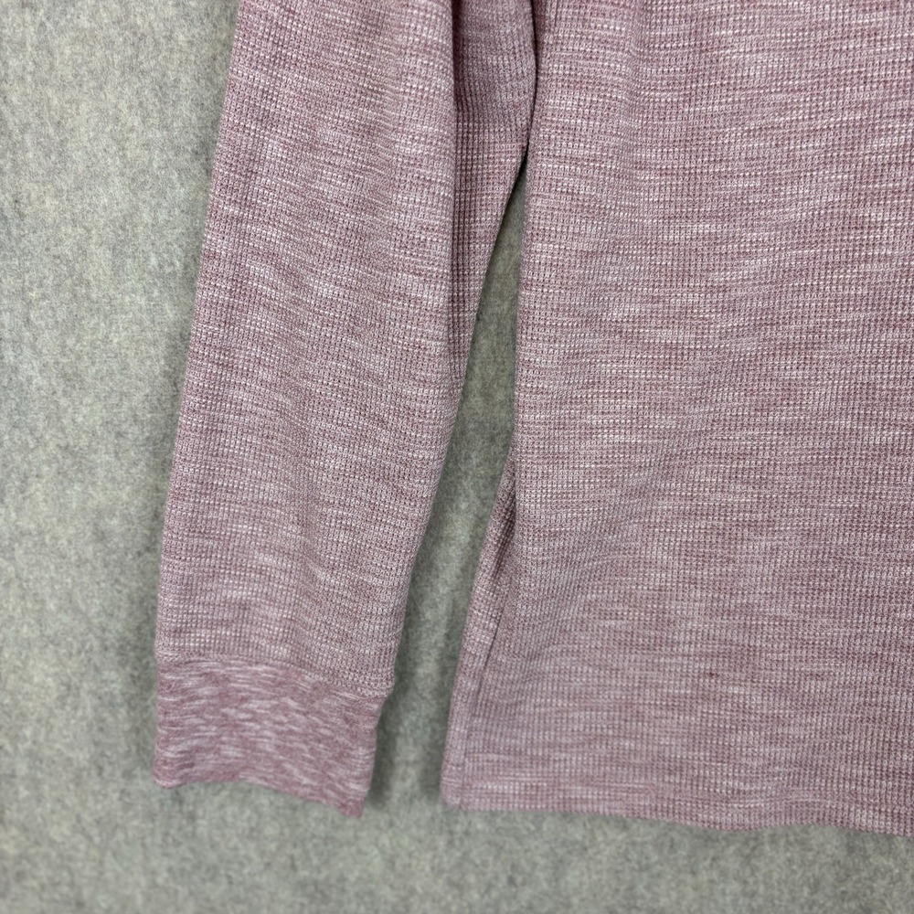 Vince Men's XL Henley Shirt Pink Marled Thermal Waffle Knit Cotton Blend - Picture 7 of 11